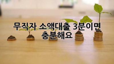 무직자 소액대출, 3분이면 충분해요!
